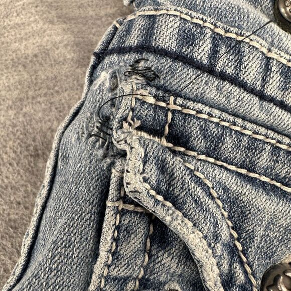 MISS ME - P50465K-3 Size 27 Rhinestone Cross Light Blue Skinny Denim A46 - Picture 9 of 16